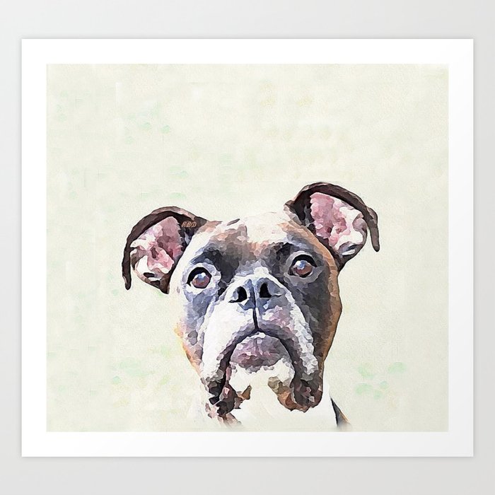 Brindle Boxer Dog Art Print