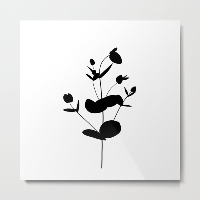 Plant silhouette illustration - Juniper Metal Print