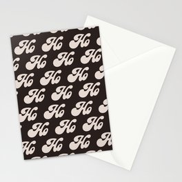 Ho Ho Ho Christmas Print Dark Stationery Cards | Pattern, Hohoho, Santa, Type, Brown, Hippie, Curated, Print, Christmas, Graphicdesign 