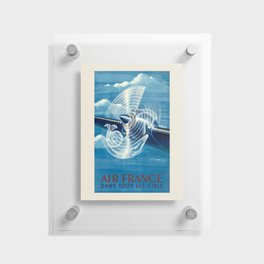 Air France. Vintage travel advertising poster DANS TOUS LES CIELS. Atelier Perceval, 1948. Floating Acrylic Print