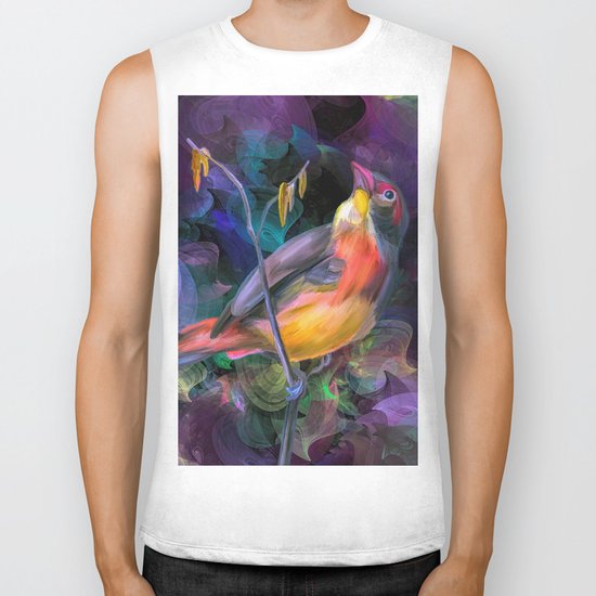 Painting of a Bird Biker Tank