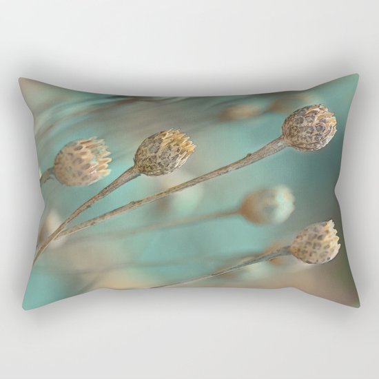 Wild flowers(blue&gold) Rectangular Pillow