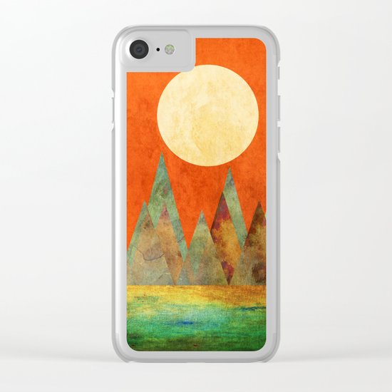 Many Moons Ago, Abstract Landscape Art Clear iPhone Case