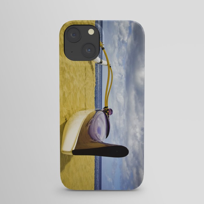 Outrigger canoe on beach iPhone Case
