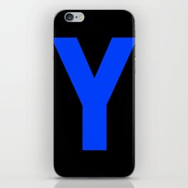 Letter Y (Blue & Black) iPhone Skin