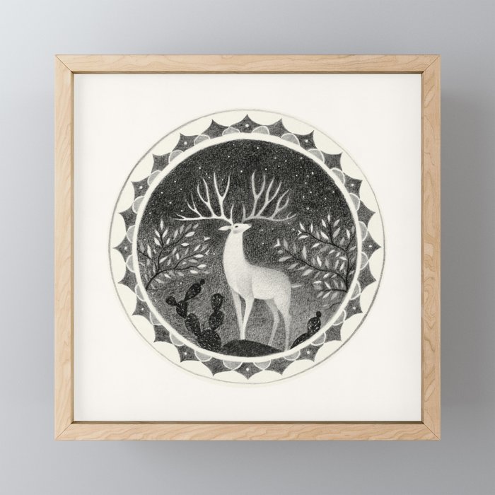 resonance - deer Framed Mini Art Print