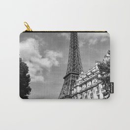 Eiffel Tower, Paris, France black and white photograph Carry-All Pouch