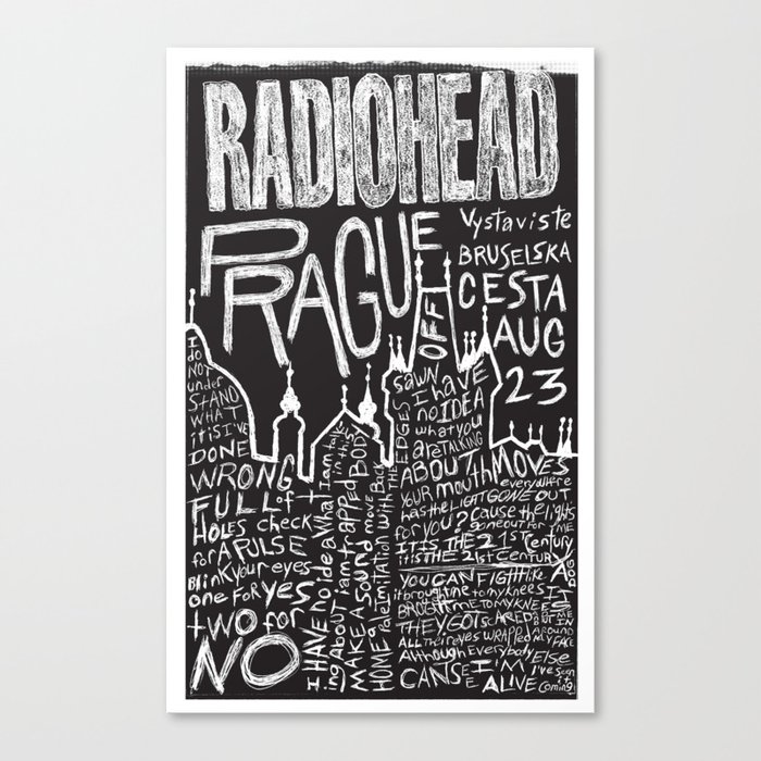 Radiohead Prague Poster Chalk Canvas Print