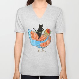 Wyandotte Chicken Ride V Neck T Shirt