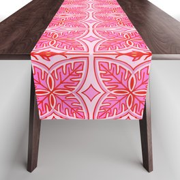 Pretty Pink Tropical Leaves Mini Table Runner