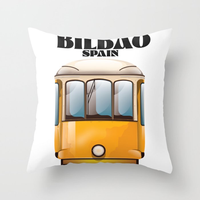 Bilbao Spain travel poster Throw Pillow