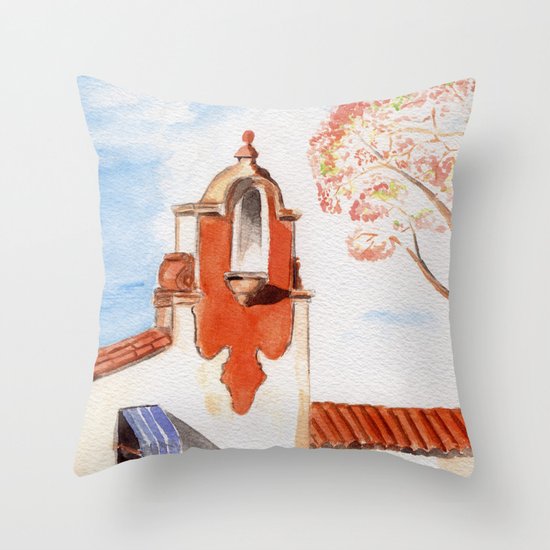 The Firestone Building Throw Pillow