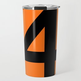 Number 4 (Black & Orange) Travel Mug