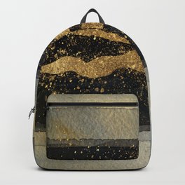 GOLD VEIN Abstract Watercolor Art Nr. 2 Backpack | Background, Texture, Setof2Art, Splotch, Goldendust, Gray, Nature, Abstract, Homedecor, Wallart 
