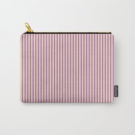 [ Thumbnail: Orchid and Pale Goldenrod Colored Lined Pattern Carry-All Pouch ]