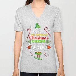 Math Teacher Christmas Shirt Elf best way V Neck T Shirt