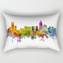 Charlotte North Carolina Skyline Rectangular Pillow