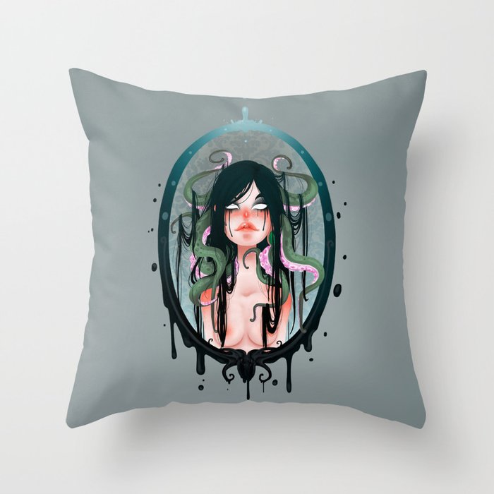 In The Depths I Wait Throw Pillow