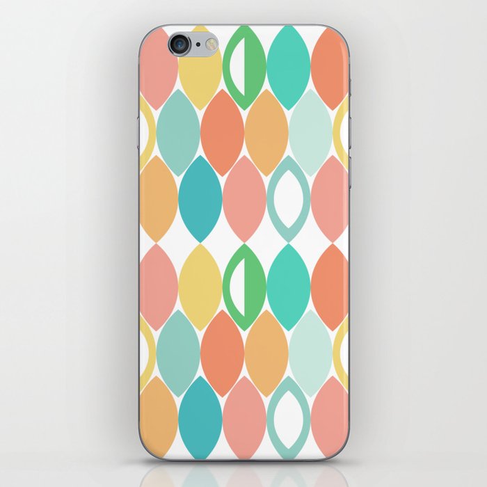 Colourful summer leaves pastel seamless pattern iPhone Skin