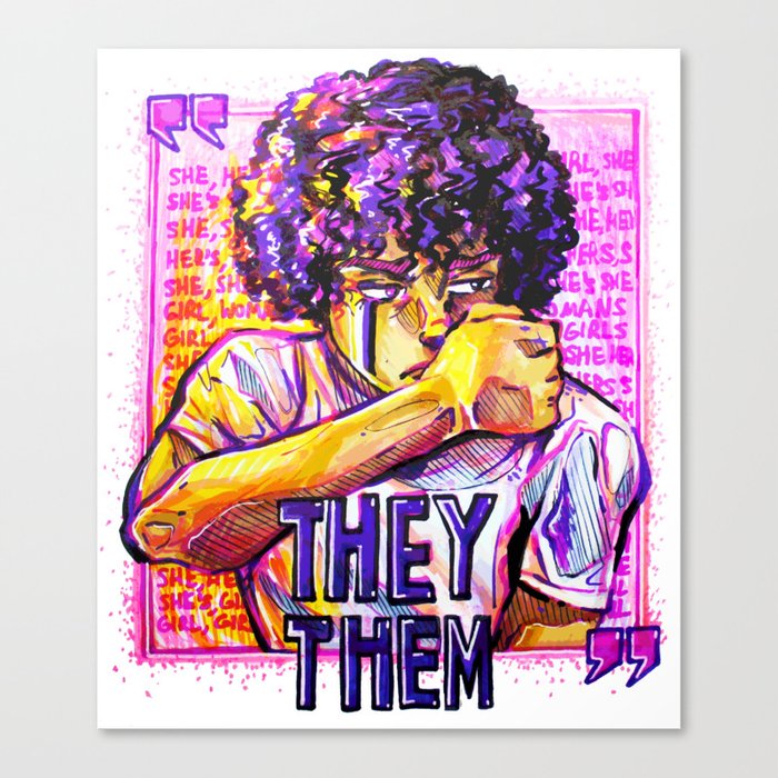 misgendered trans- they/them nonbinary Canvas Print