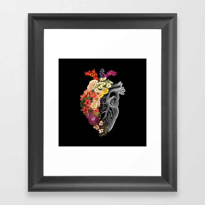 Flower Heart Spring Framed Art Print