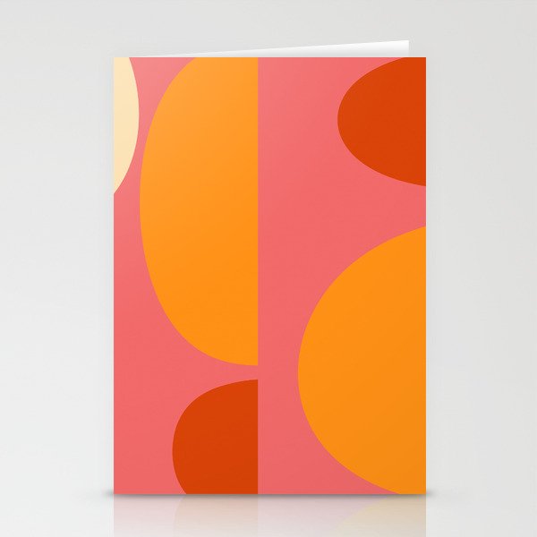 Abstract mid century warm shape design 2 Stationery Cards