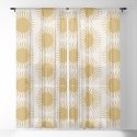 Golden Sun Pattern Sheer Curtain