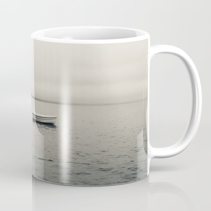 Lone Boat on Lake Coffee Mug