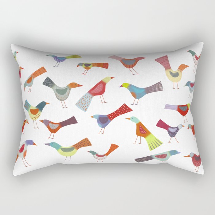 Birds doing bird things Rectangular Pillow