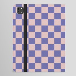 checkerboard very peri and dust pink iPad Folio Case