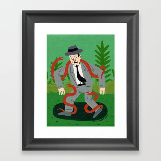 Man with Snakes Framed Art Print
