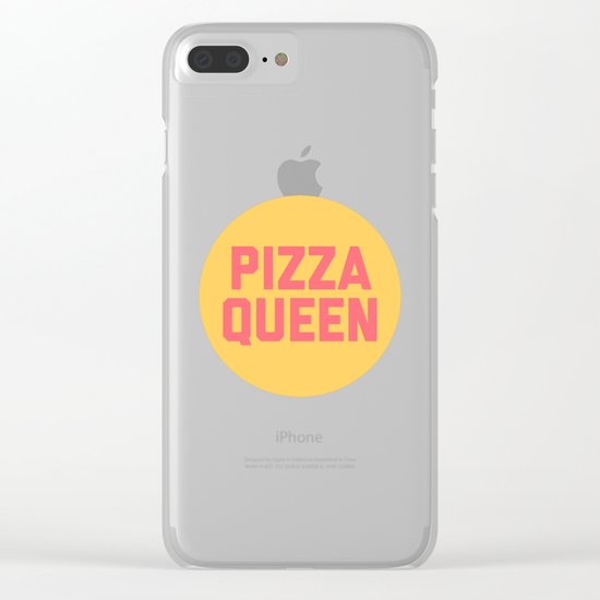 Pizza Queen Funny Quote (Graphic) Clear iPhone Case