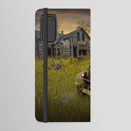 Abandoned Pickup Truck and Farm House at Sunset in a Rural Landscape Android Wallet Case