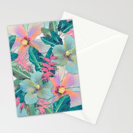 Aqua Ginger Alohas Stationery Cards