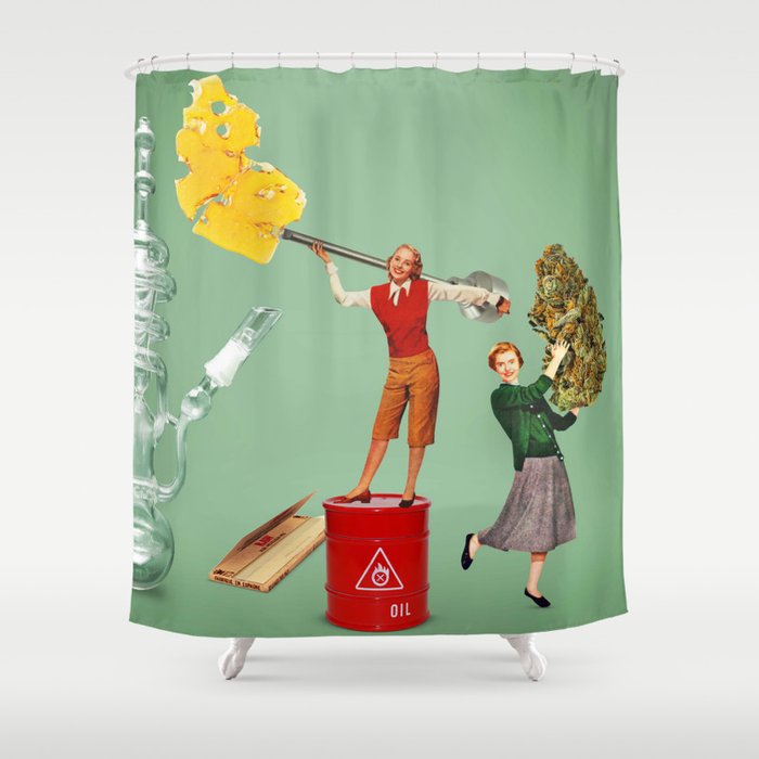 Oil or Flowers? Shower Curtain