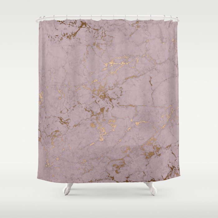 rose gold marble print Shower Curtain