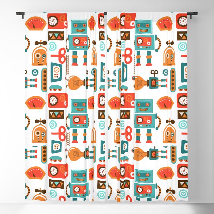 Funky Robot Blackout Curtain