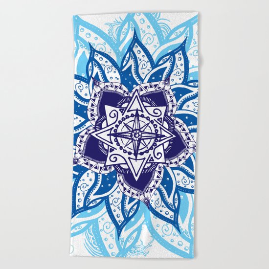 Atlantean Voyage Blue Beach Towel