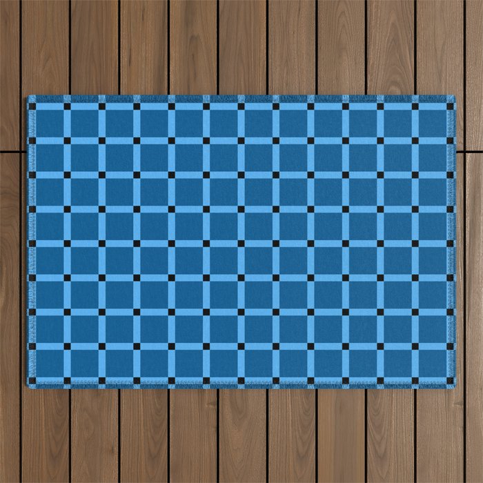 Blue Gingham - 09 Outdoor Rug