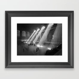 New York Grand Central Train Station Terminal Black and White Photography Print Framed Art Print