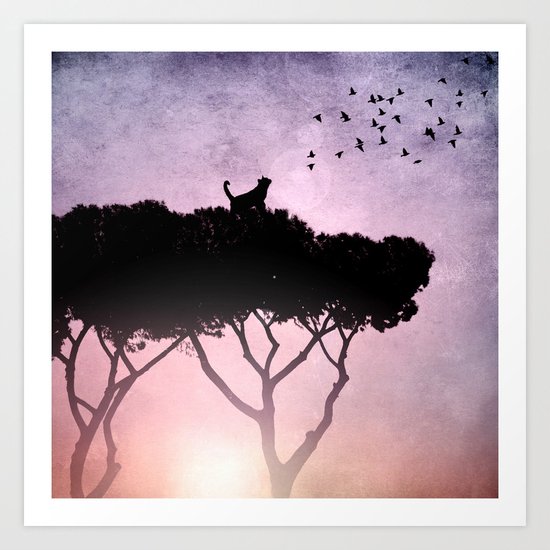 Cat King Art Print