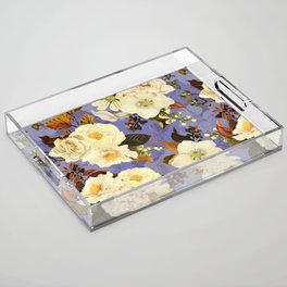 Very Peri Vintage Flowers Bouquet  Acrylic Tray