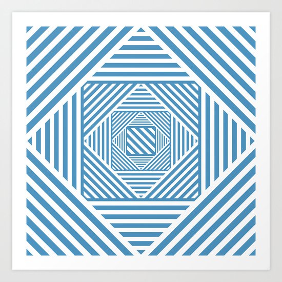 Blue & White Secret Passage Art Print