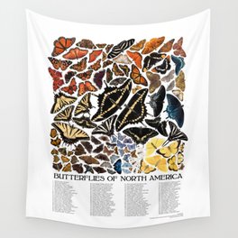 Butterflies of North America Wall Tapestry