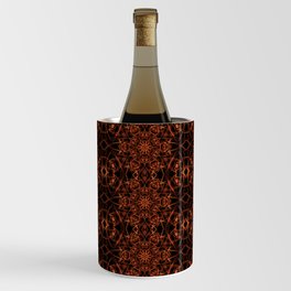 Liquid Light Series 14 ~ Orange Abstract Fractal Pattern Wine Chiller