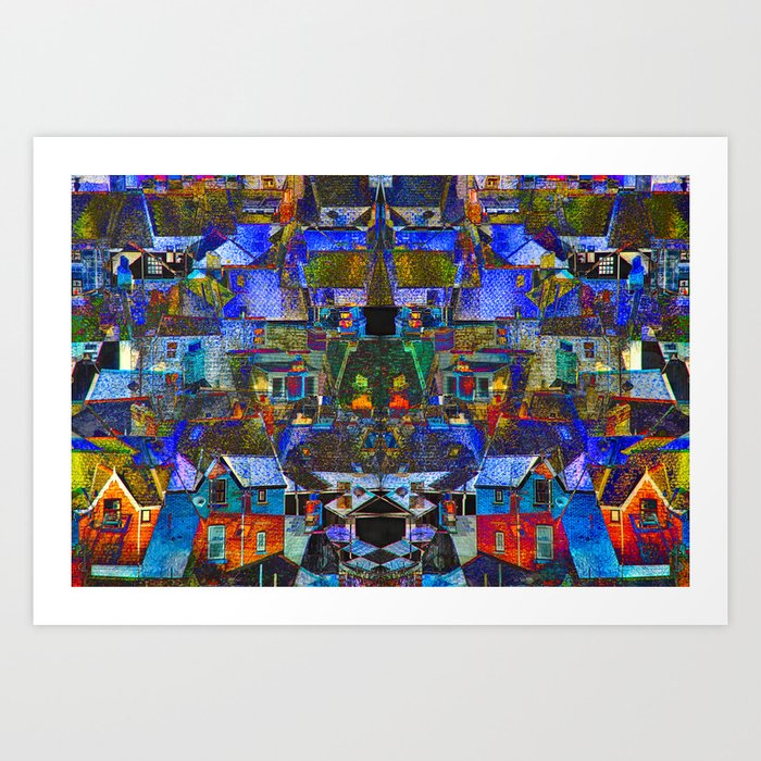 Town Houses Abstract Art Print By Bhalena Society6