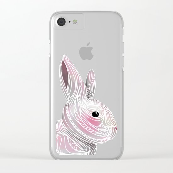 White Rabbit Clear iPhone Case