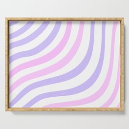 Pastel Pink and Purple Stripes Serving Tray