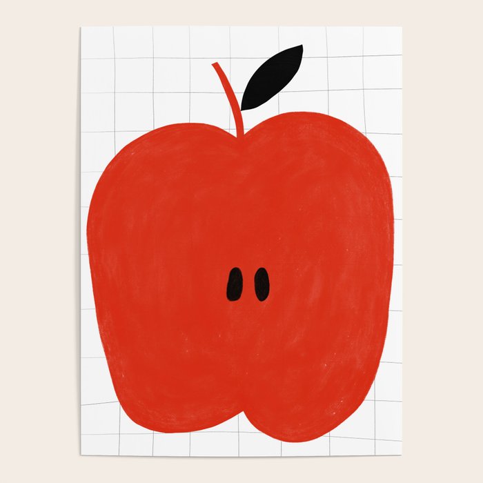 Minimal apple Poster by atelier j | Society6