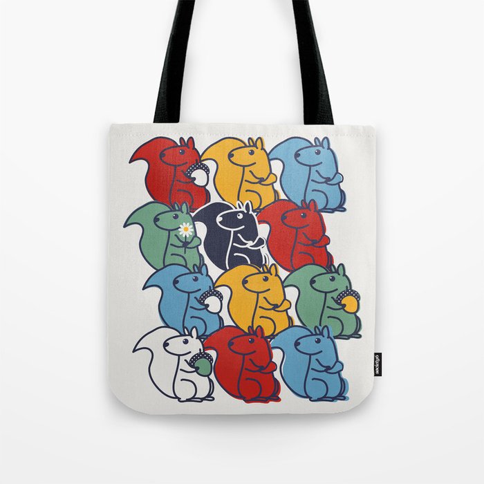 Colorful Squirrels Tote Bag